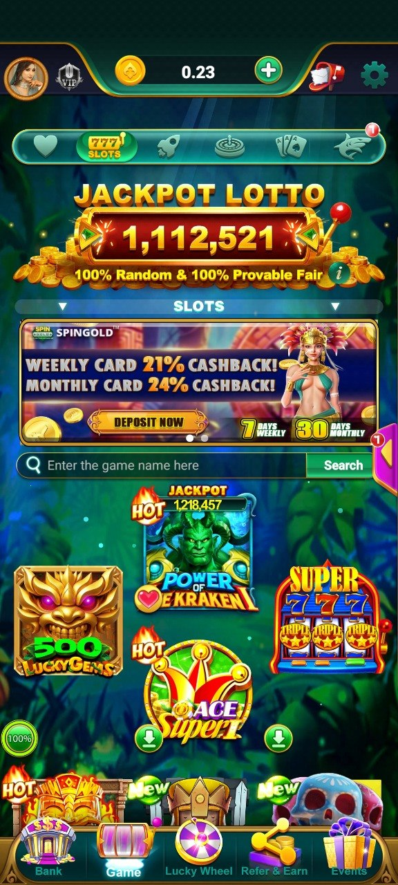 Spin Gold reward screen